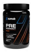 Pré-Treino Zumub 300 g sabor laranja, frente da embalagem