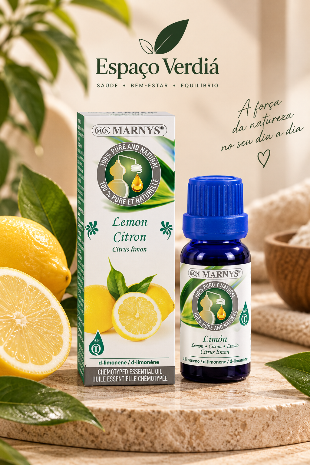 Óleo Essencial de Limão MARNYS® 15 ml – Qualidade Alimentar