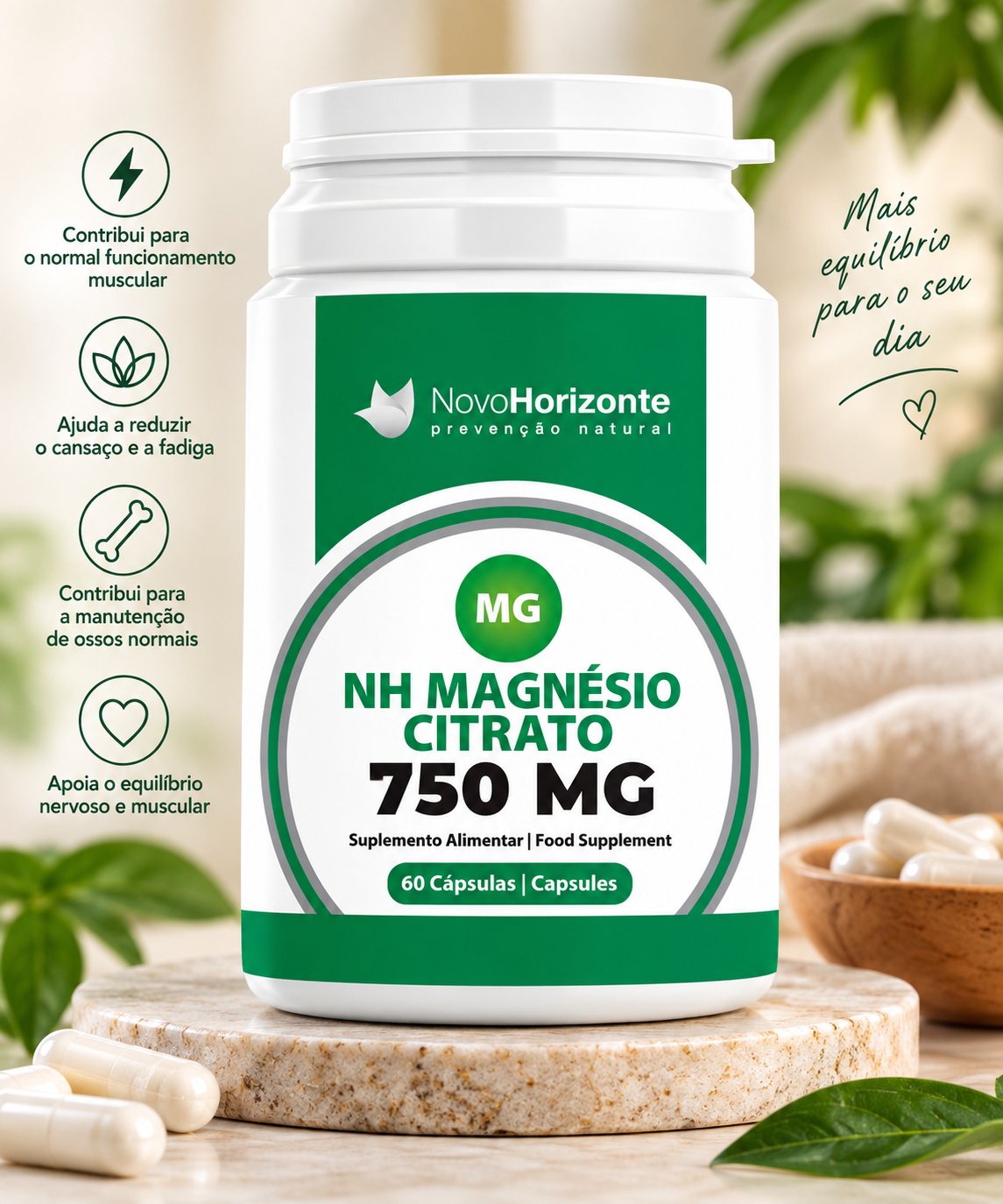 NH Magnésio Citrato 750mg | 60 Cápsulas